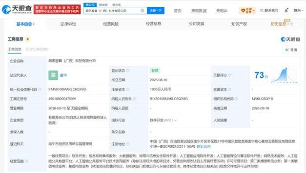 经营范围含软件开发,信息系统集成服务,大数据服务,人工智能应用软件